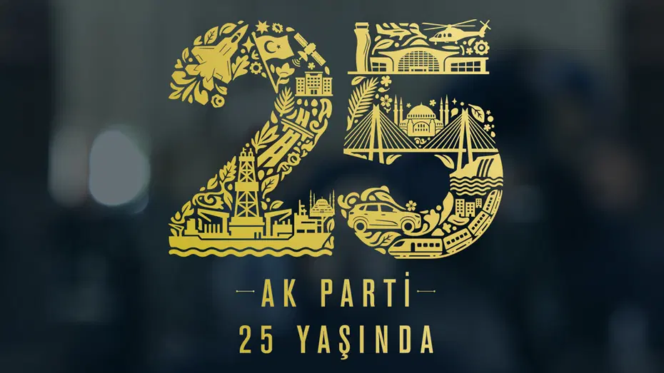 AK Parti’nin 25’inci yıl logosu, 24 yıllık projeleri ve yatırımları simgeliyor